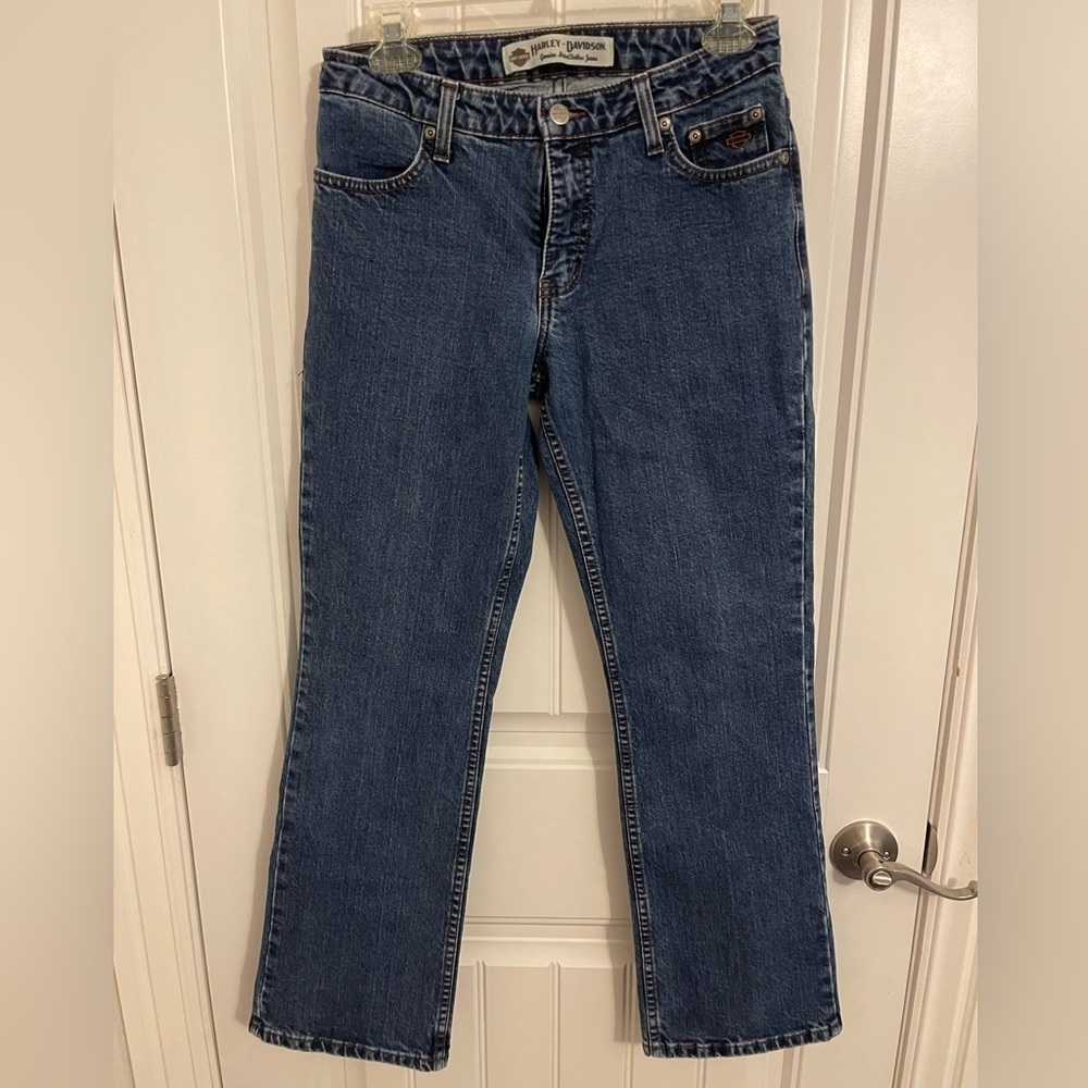 HARLEY-DAVIDSON‎ Genuine motor clothes WOMEN SZ 6P jeans BOOTCUT Distressed.